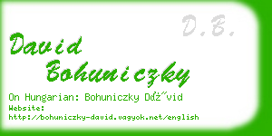 david bohuniczky business card